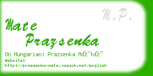 mate prazsenka business card